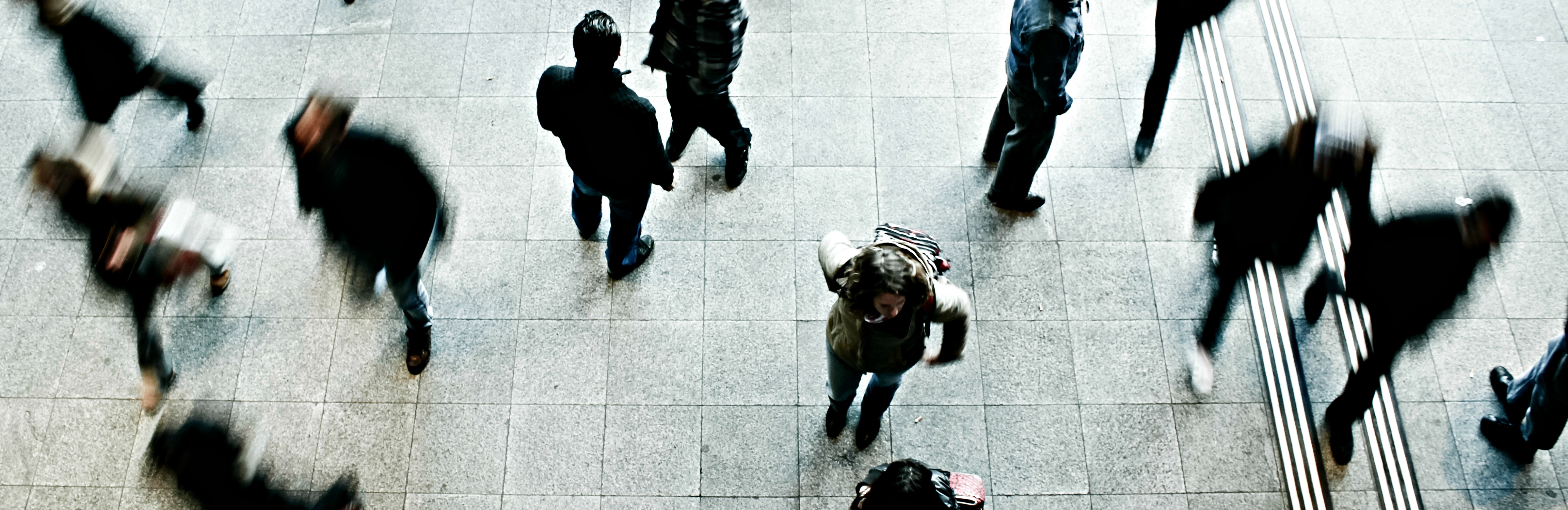 people walking the street